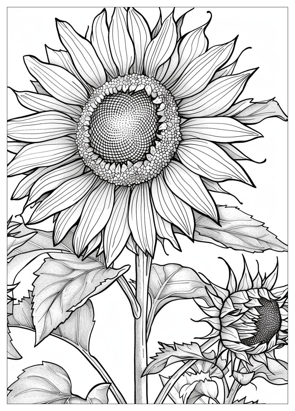 Sunflower Coloring Pages-16