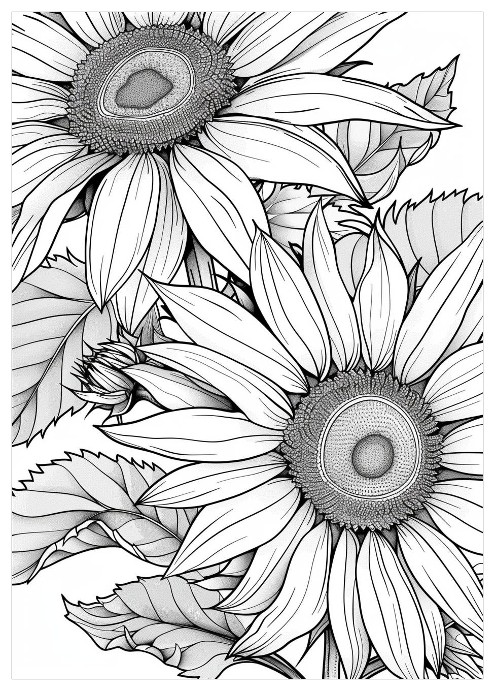 Sunflower Coloring Pages-17