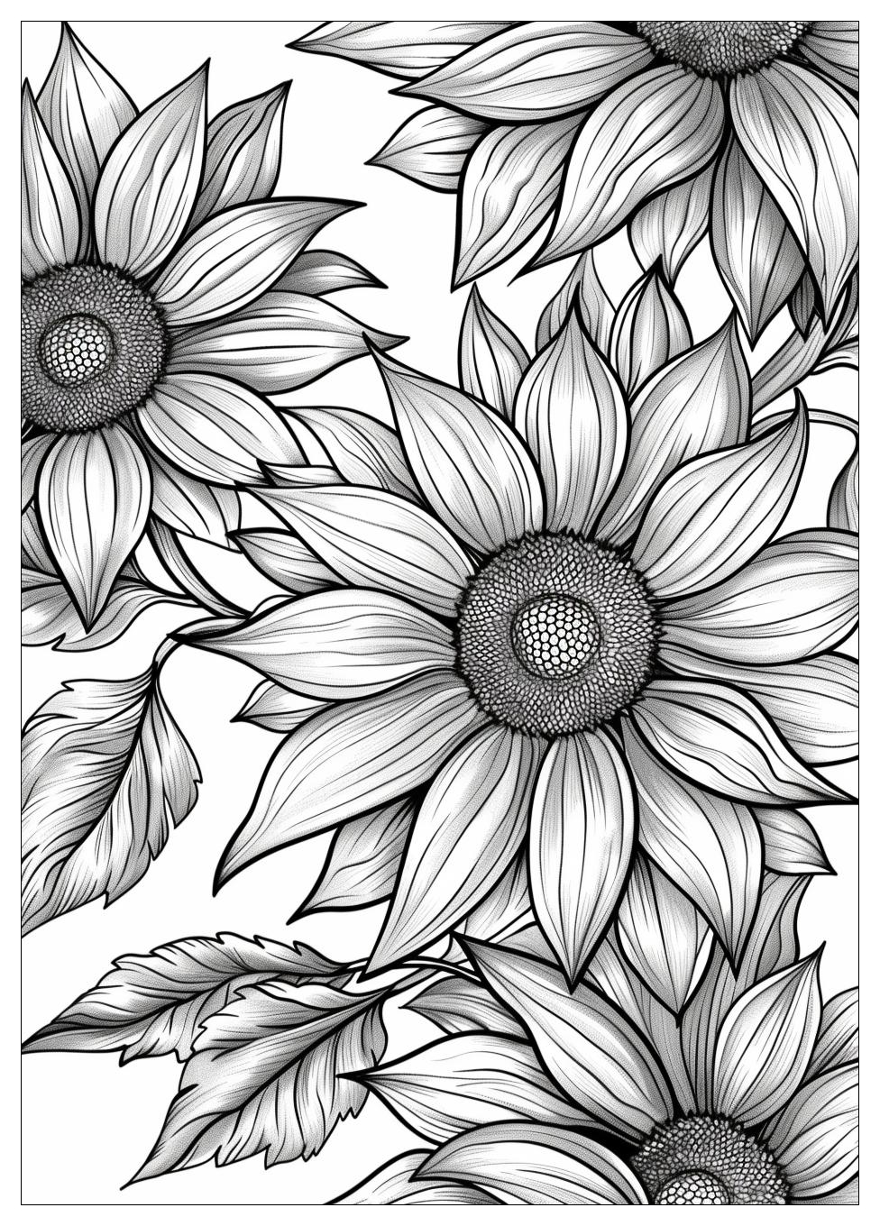 Sunflower Coloring Pages-19