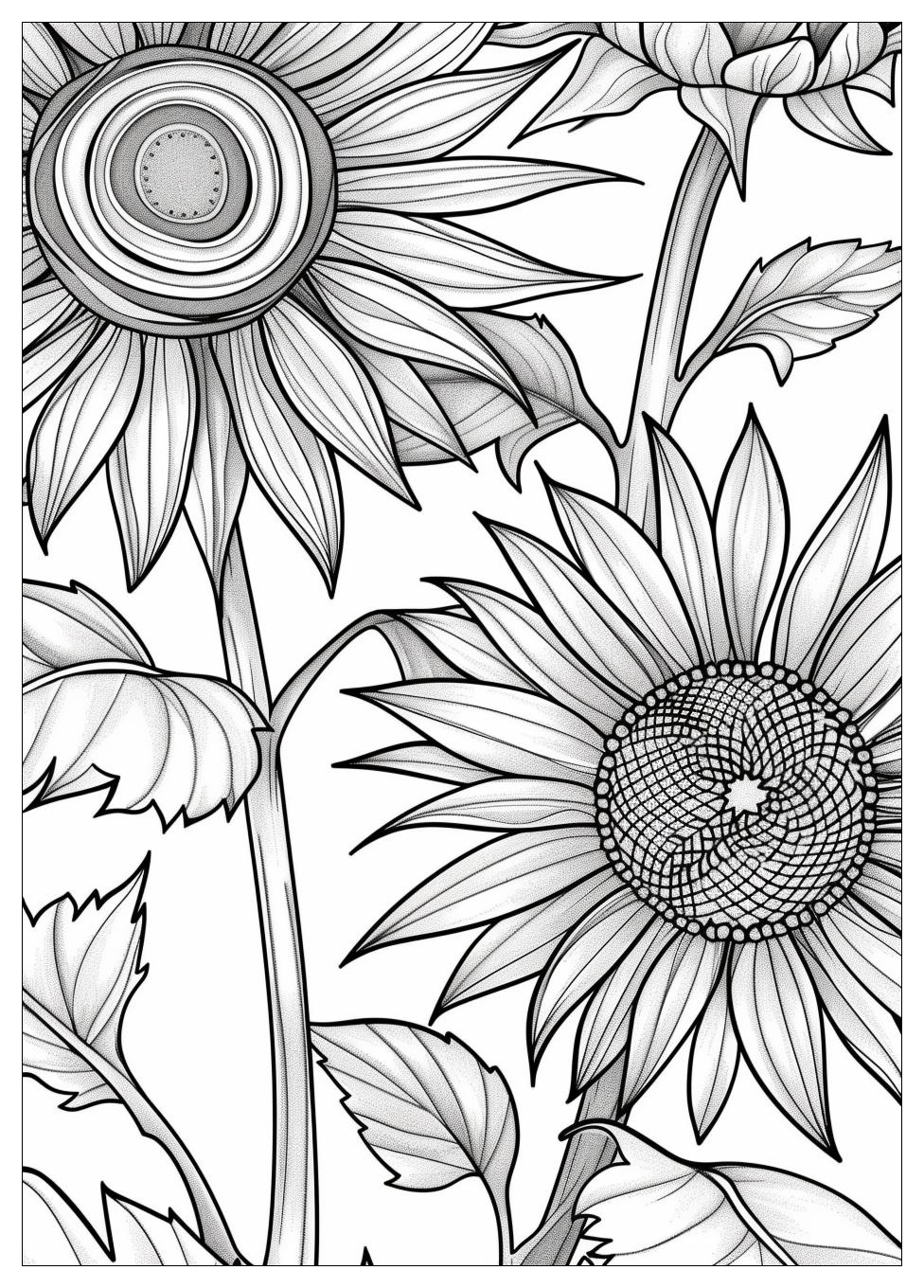 Sunflower Coloring Pages-3