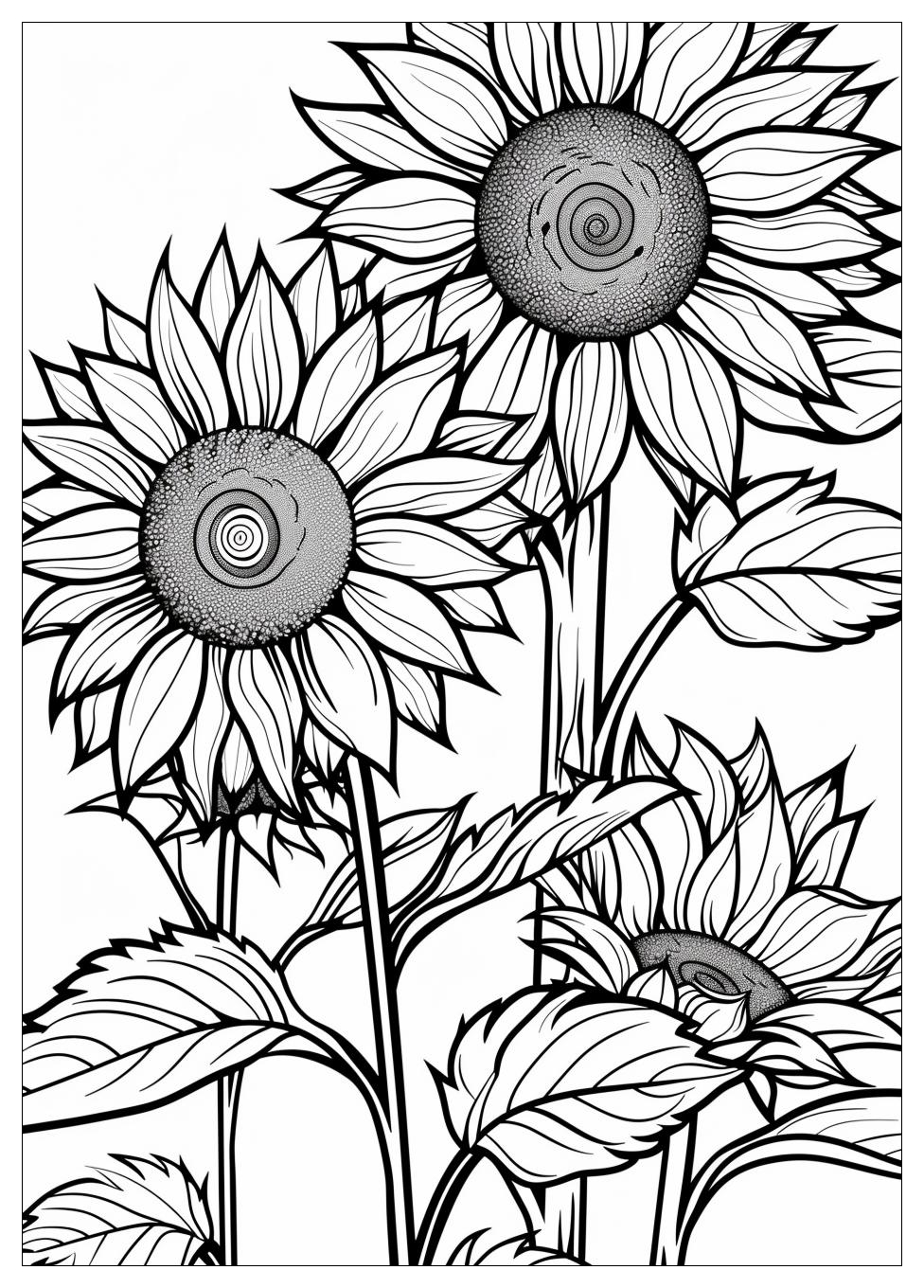 Sunflower Coloring Pages-4