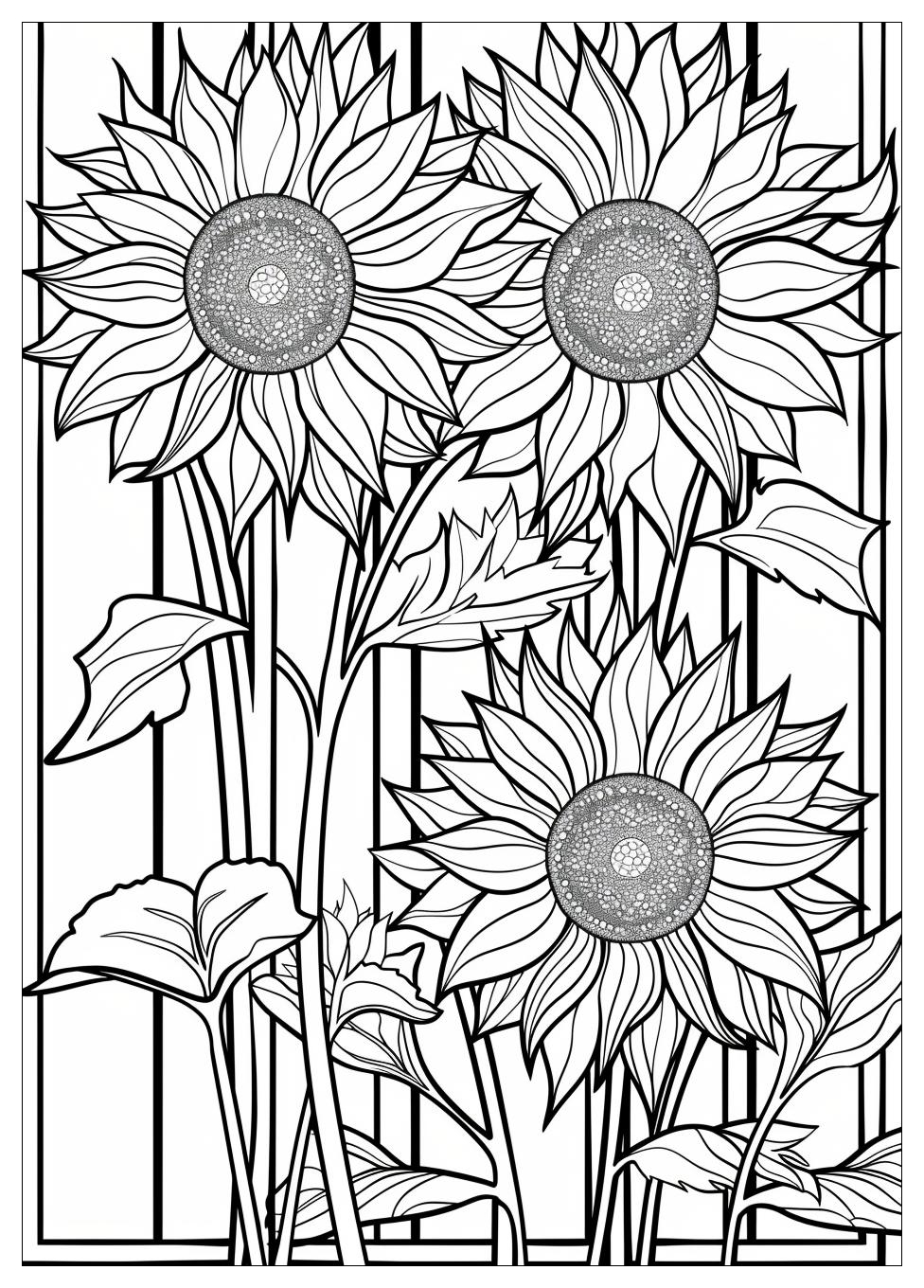 Sunflower Coloring Pages-5