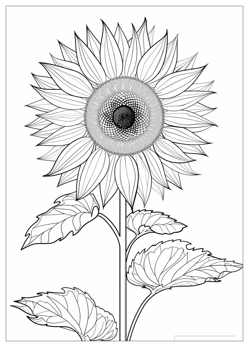 Sunflower Coloring Pages-6