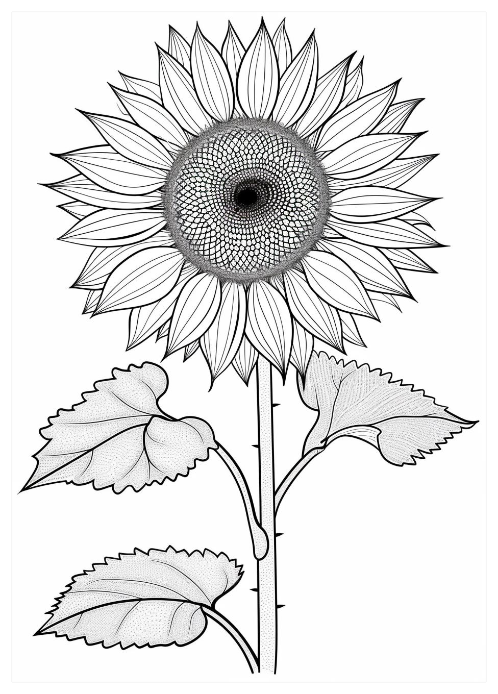 Sunflower Coloring Pages-7