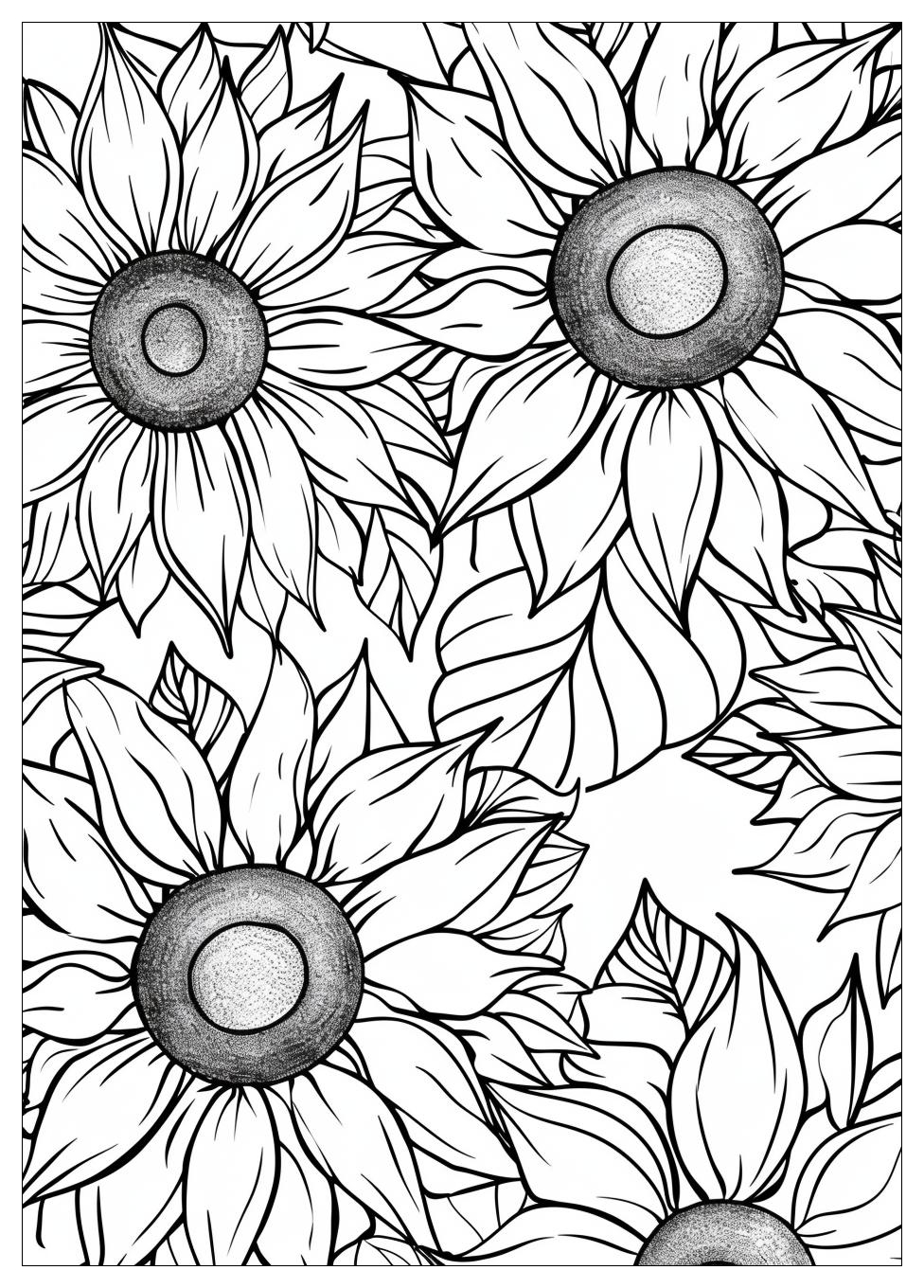 Sunflower Coloring Pages-8