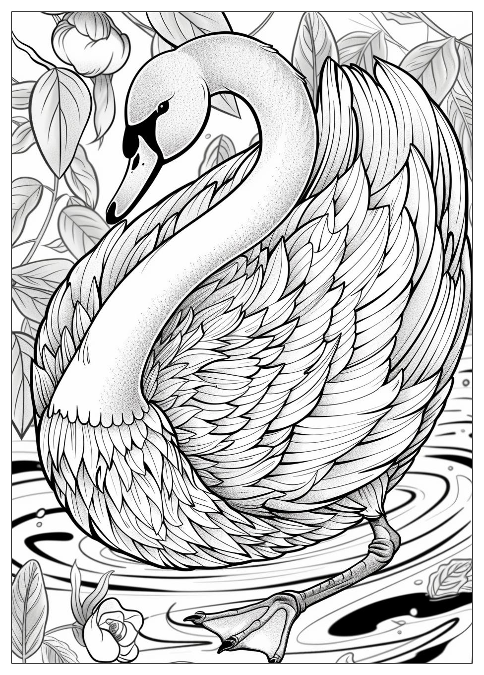 Swan Coloring Pages-18