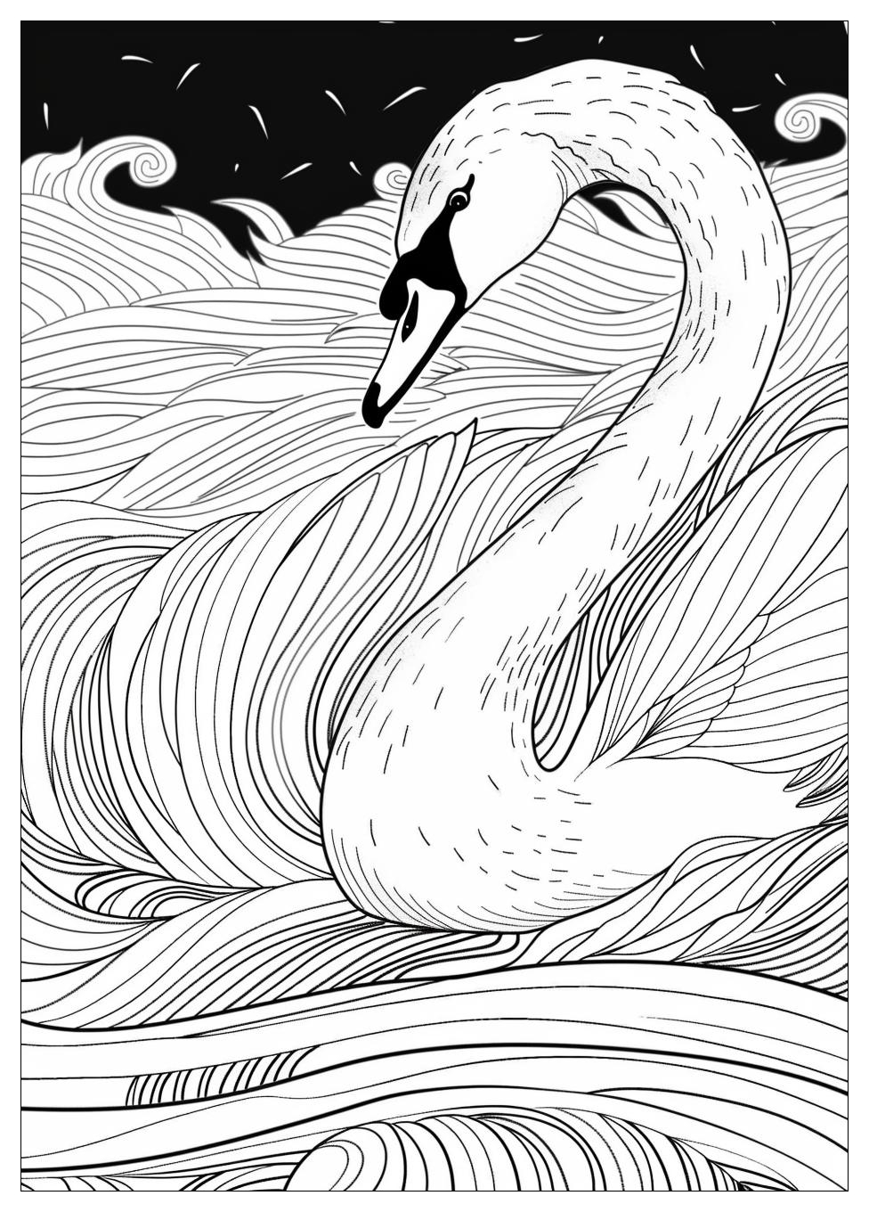 Swan Coloring Pages-9