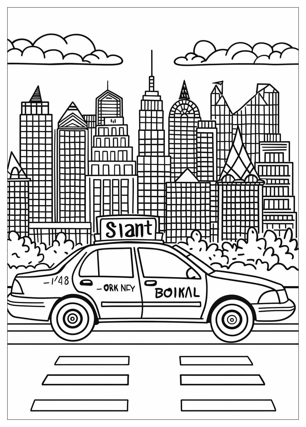 Taxi Coloring Pages-1