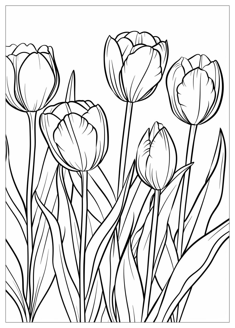 Tulip Coloring Pages-10