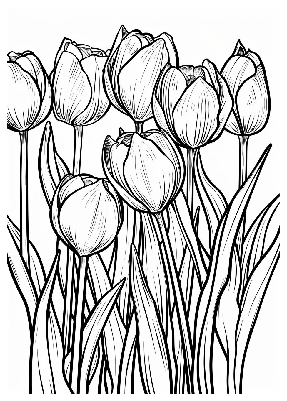 Tulip Coloring Pages-11