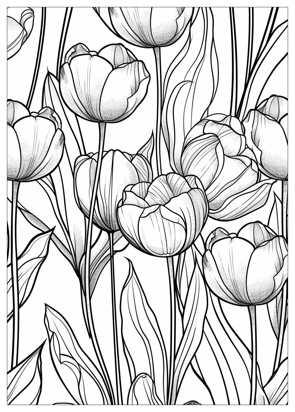 Tulip Coloring Pages-20