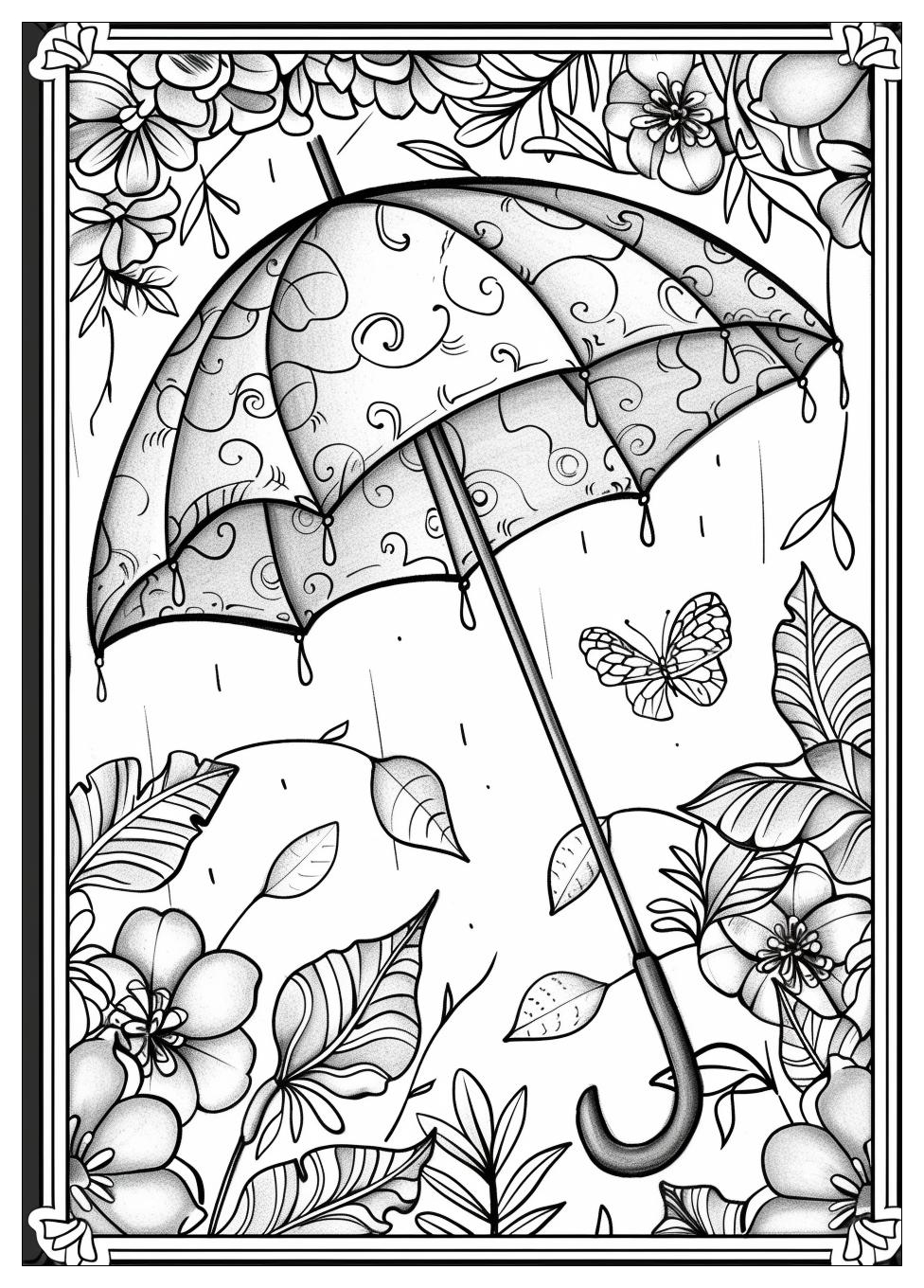 Umbrella Coloring Pages-19