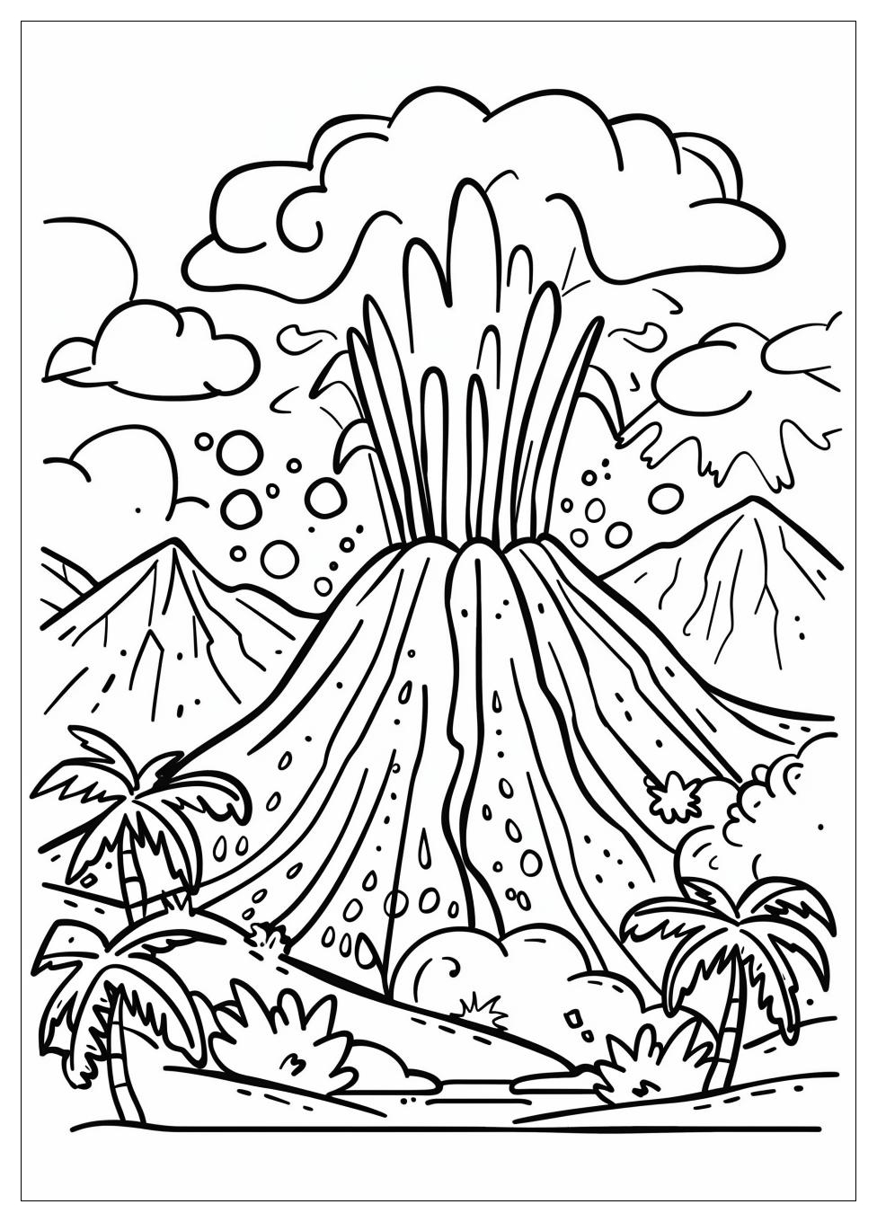 Volcano Coloring Pages-5