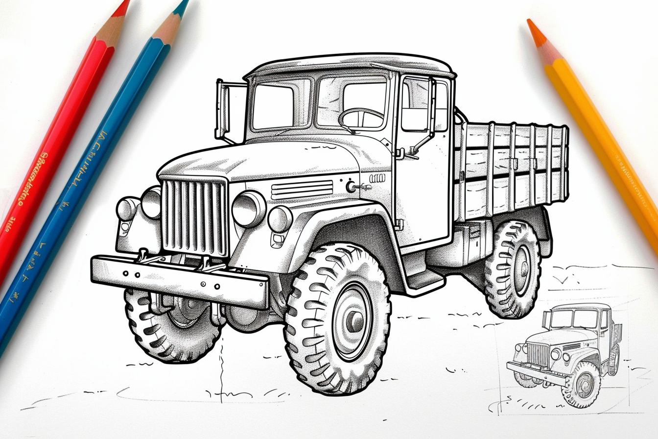 Free Printable PDF Army Truck Coloring Pages