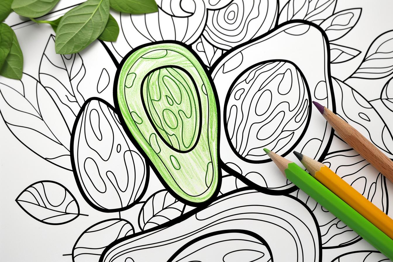 Free Avocado Coloring Pages