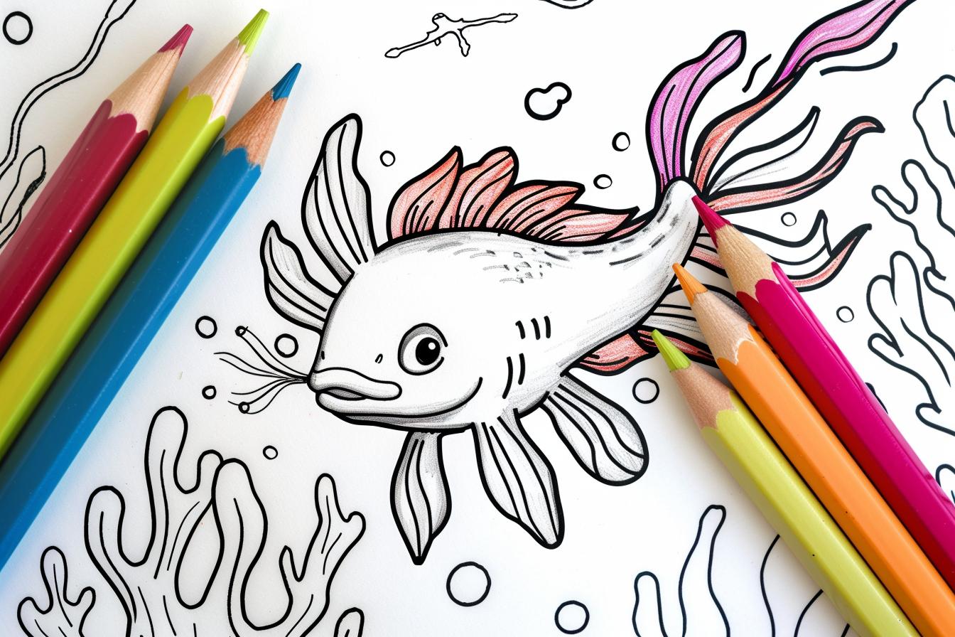 Free Printable PDF Axolotl Coloring Pages