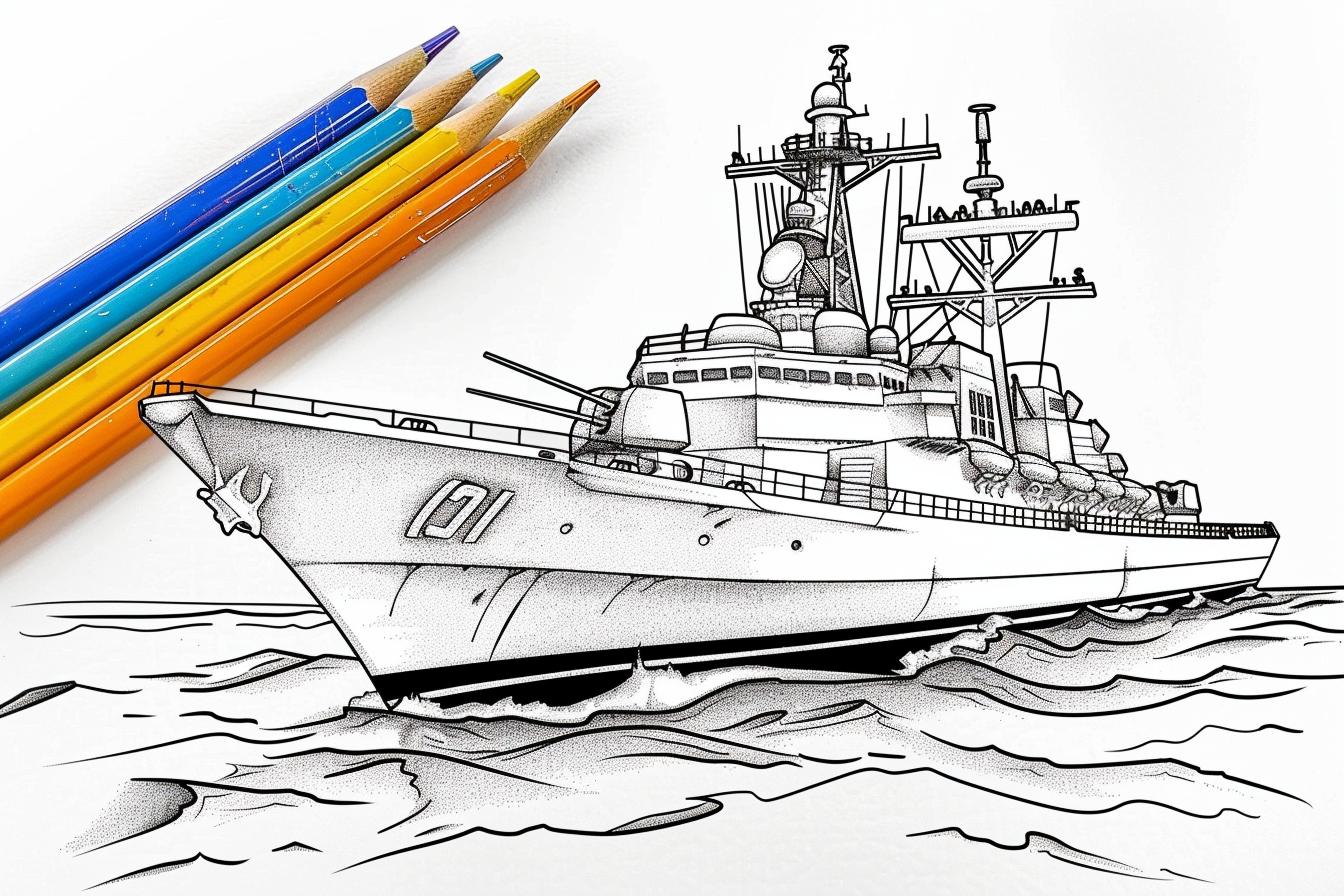 Free Printable PDF Battleship Coloring Pages