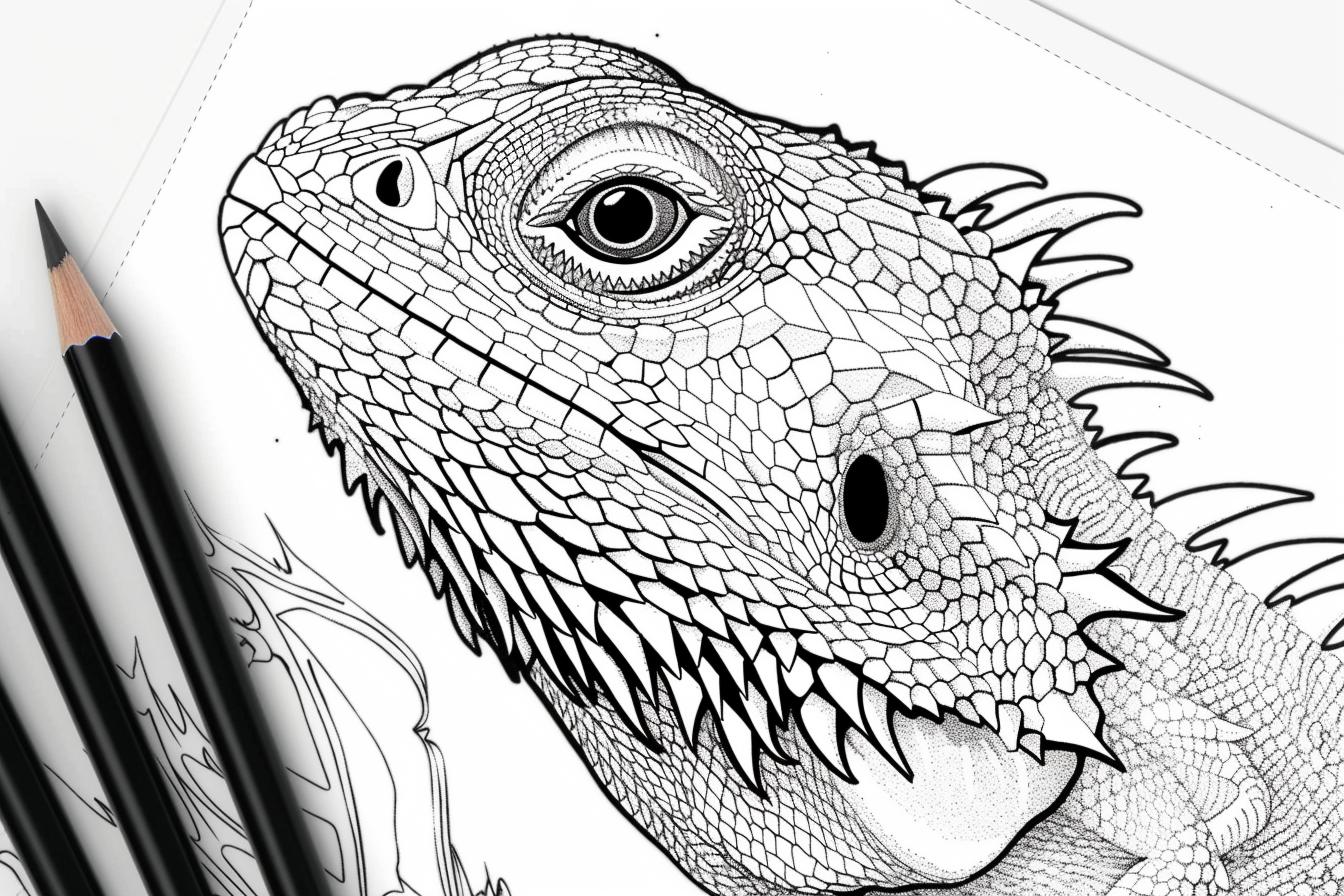 Free Printable PDF Bearded Dragon Coloring Pages