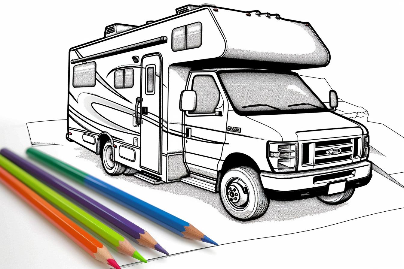 Free Printable PDF Camper Rv Coloring Pages