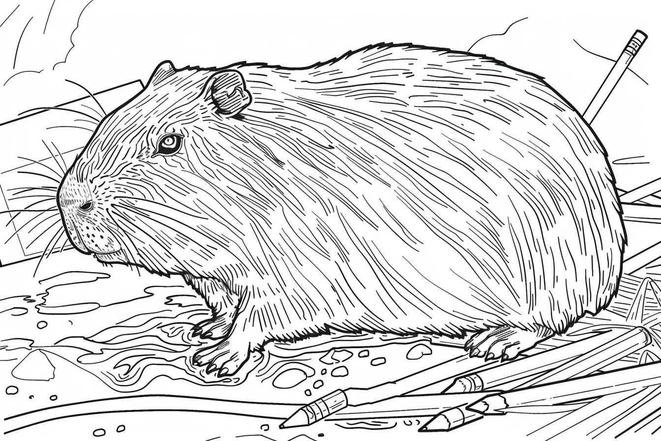 Free Printable PDF Capybara Coloring Pages