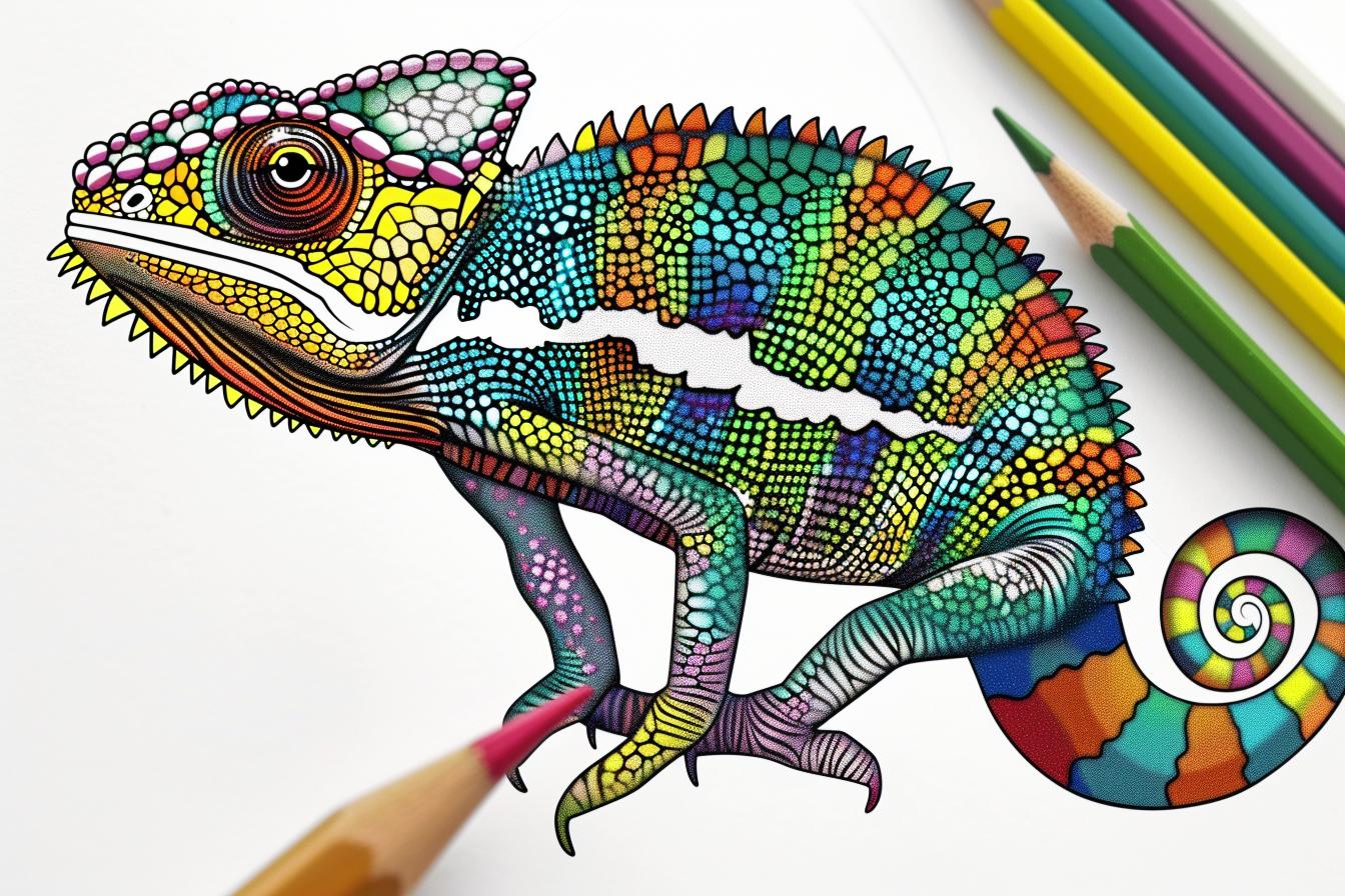 Free Printable PDF Chameleon Coloring Pages