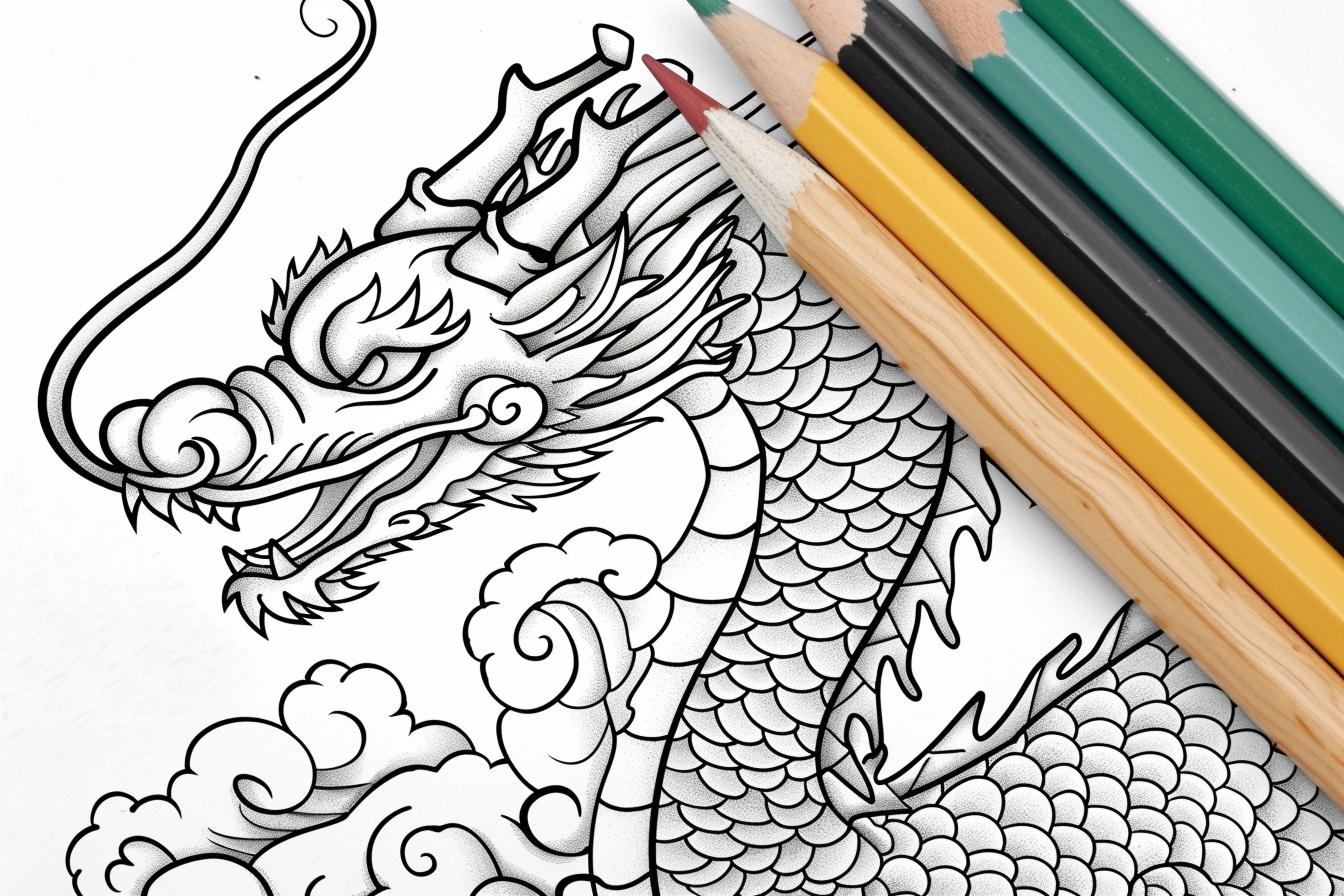 Free Printable PDF Chinese Dragon Coloring Pages