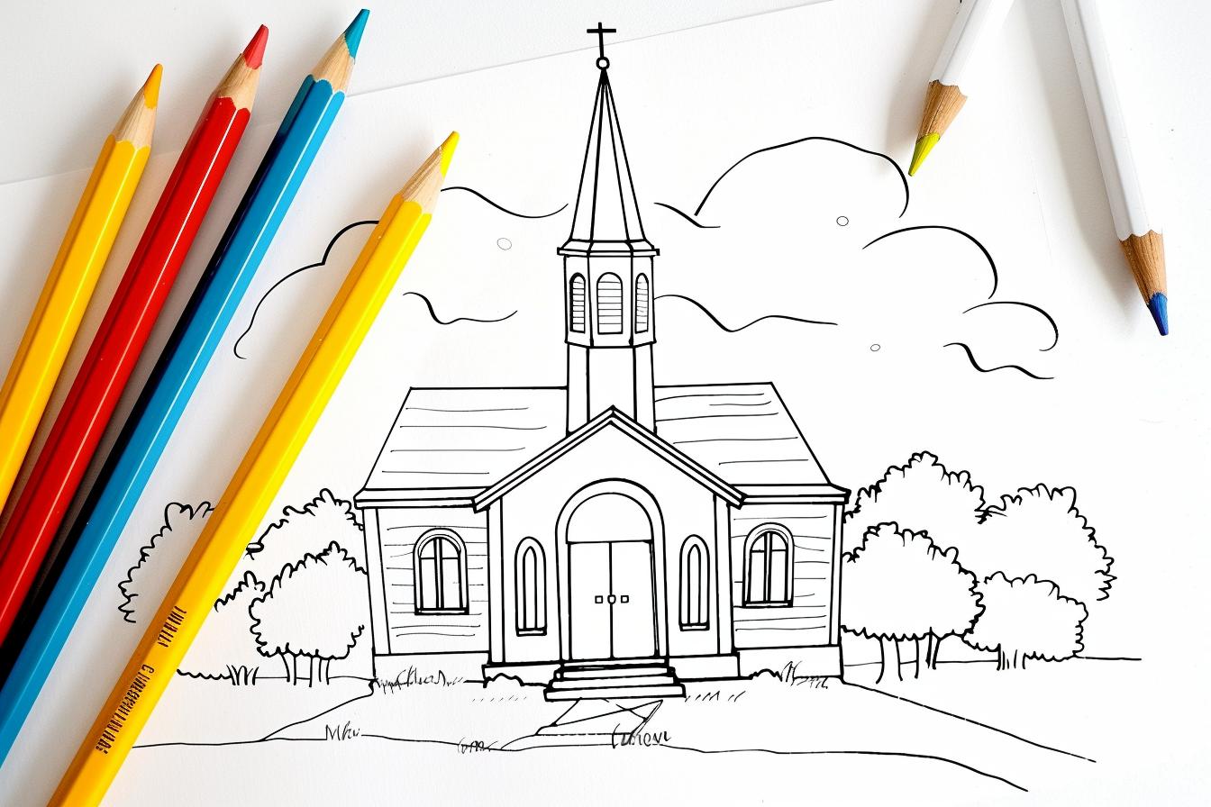 Free Printable PDF Church Coloring Pages