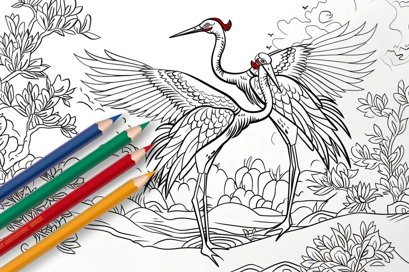 Free Crane Coloring Pages