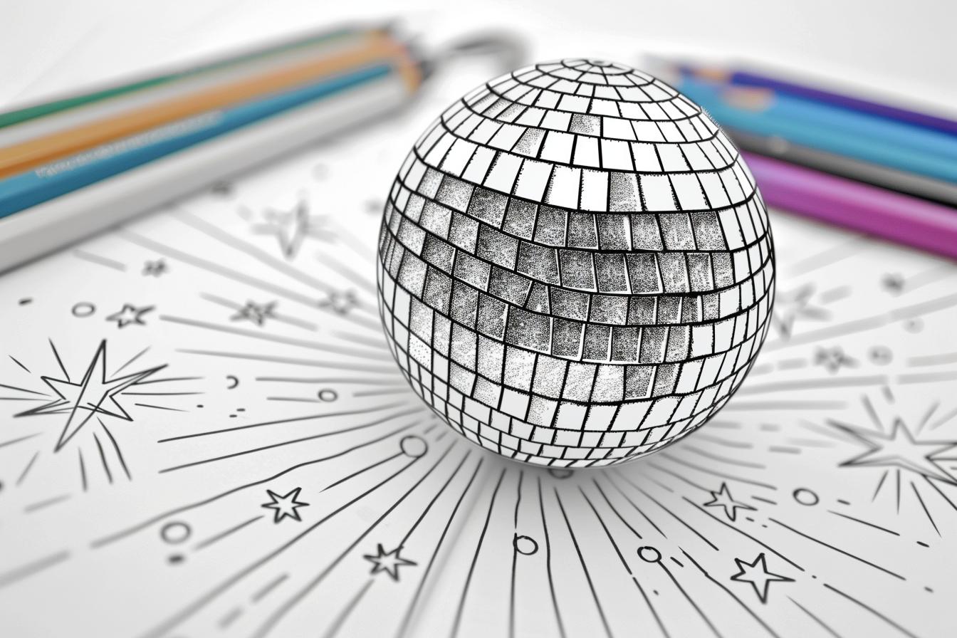 Free Printable PDF Disco Ball Coloring Pages