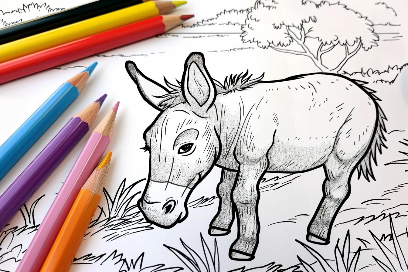 Free Printable PDF Donkey Coloring Pages