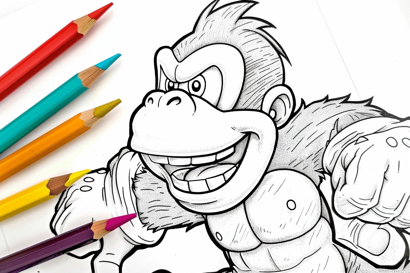 Free Printable PDF Donkey Kong Coloring Pages