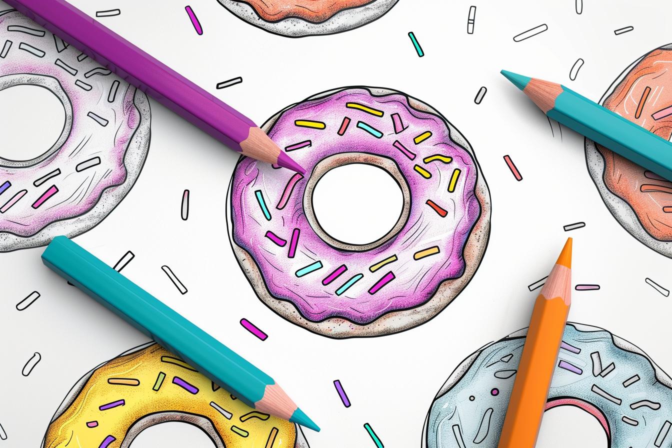 Free Donut Coloring Pages