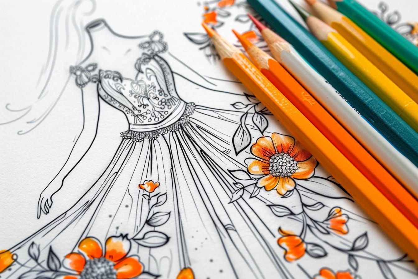 Free Printable PDF Dress Coloring Pages