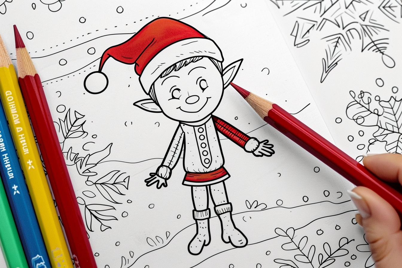 Free Printable PDF Elf On The Shelf Coloring Pages