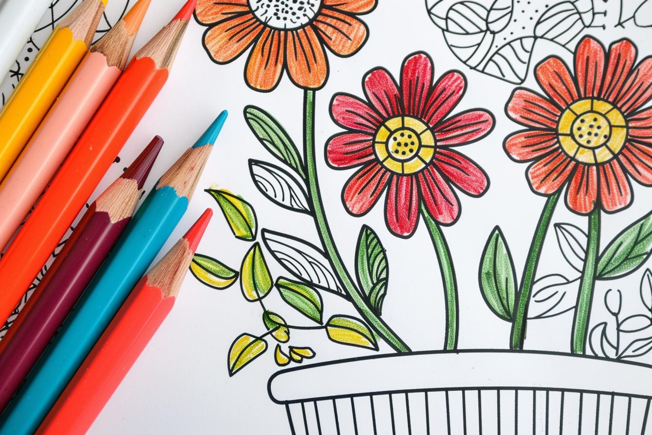 Free Printable PDF Flower Pot Coloring Pages