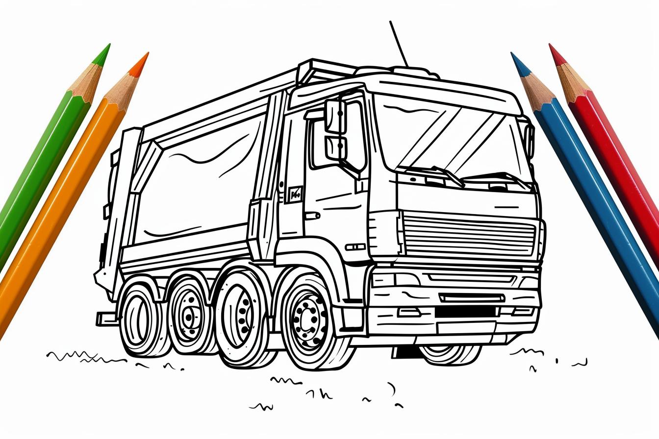 Free Printable PDF Garbage Truck Coloring Pages