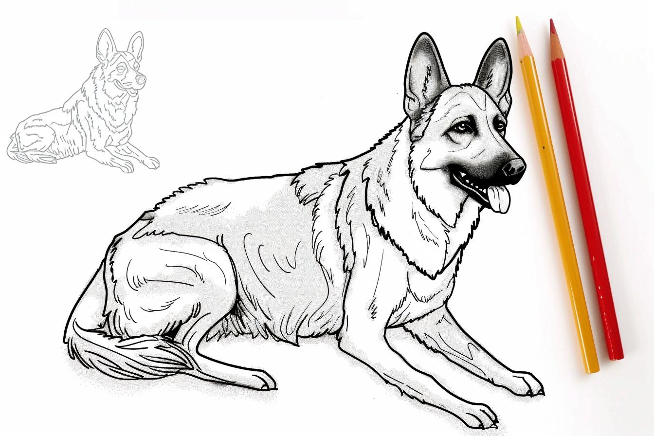 Free Printable PDF German Shepherd Coloring Pages