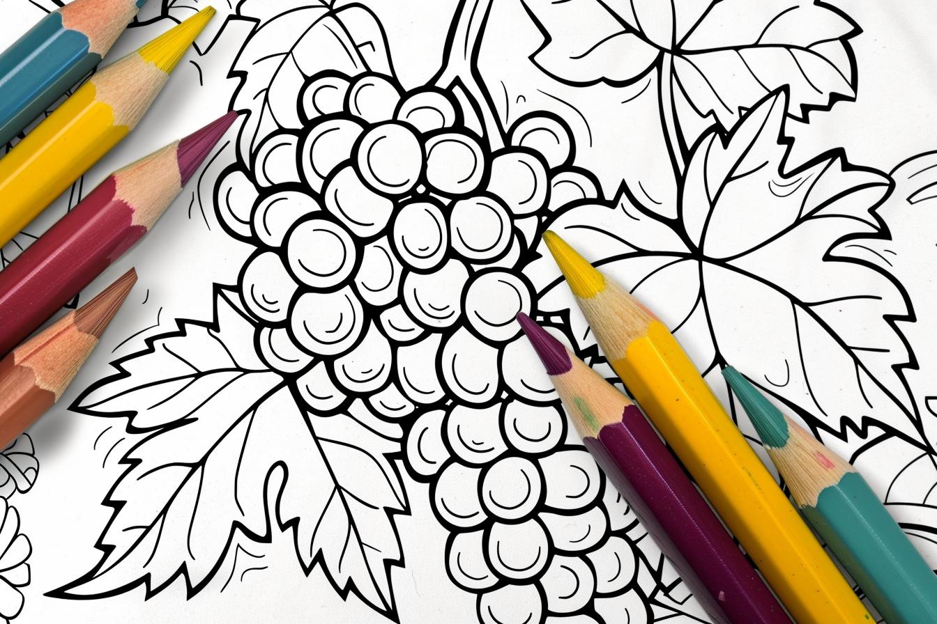 Free Grape coloring pages