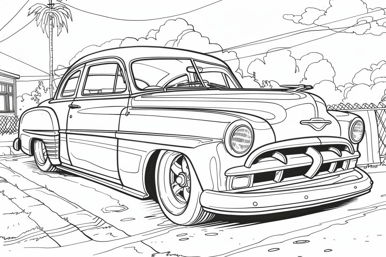 Free Printable PDF Lowrider Coloring Pages