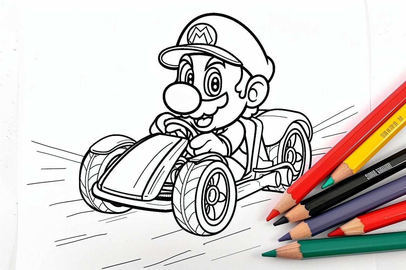 Free Printable PDF Mario Kart Coloring Pages