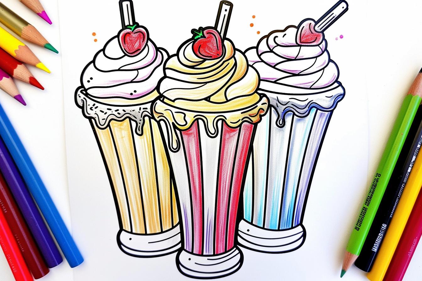 Free Printable PDF Milkshake Coloring Pages