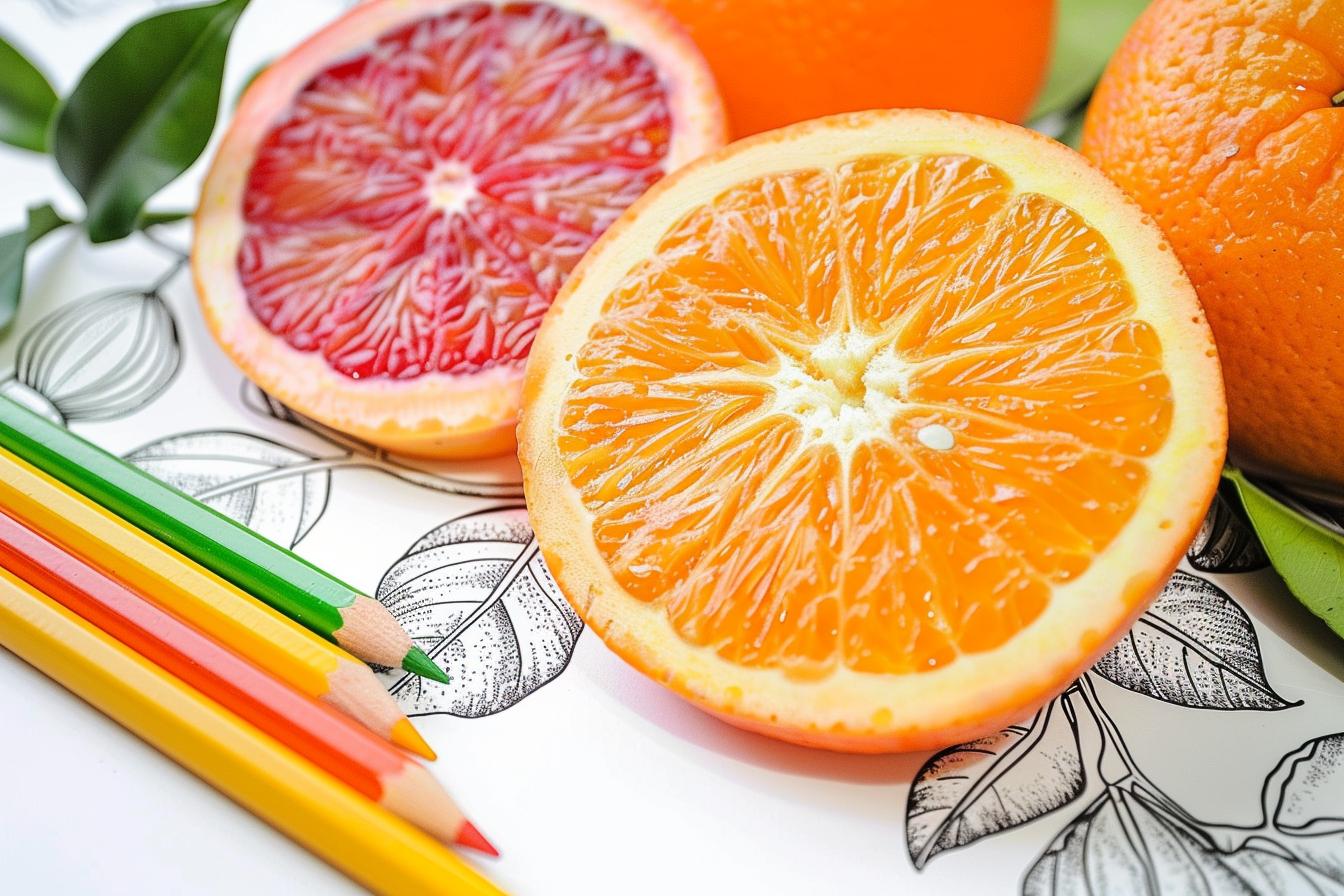 Free Printable PDF Orange Fruit Coloring Pages