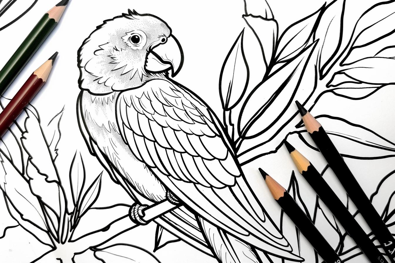 Free Printable PDF Parrot Coloring Pages