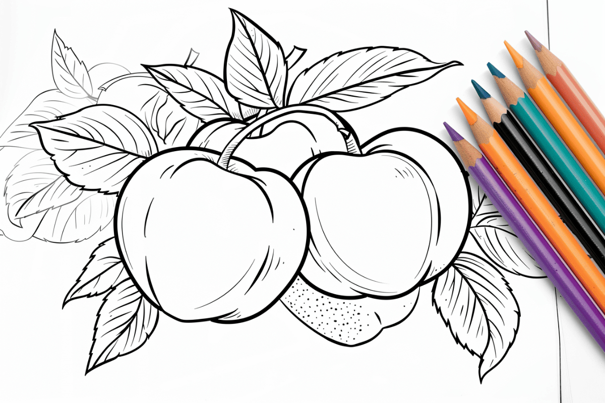 peach coloring pages printable