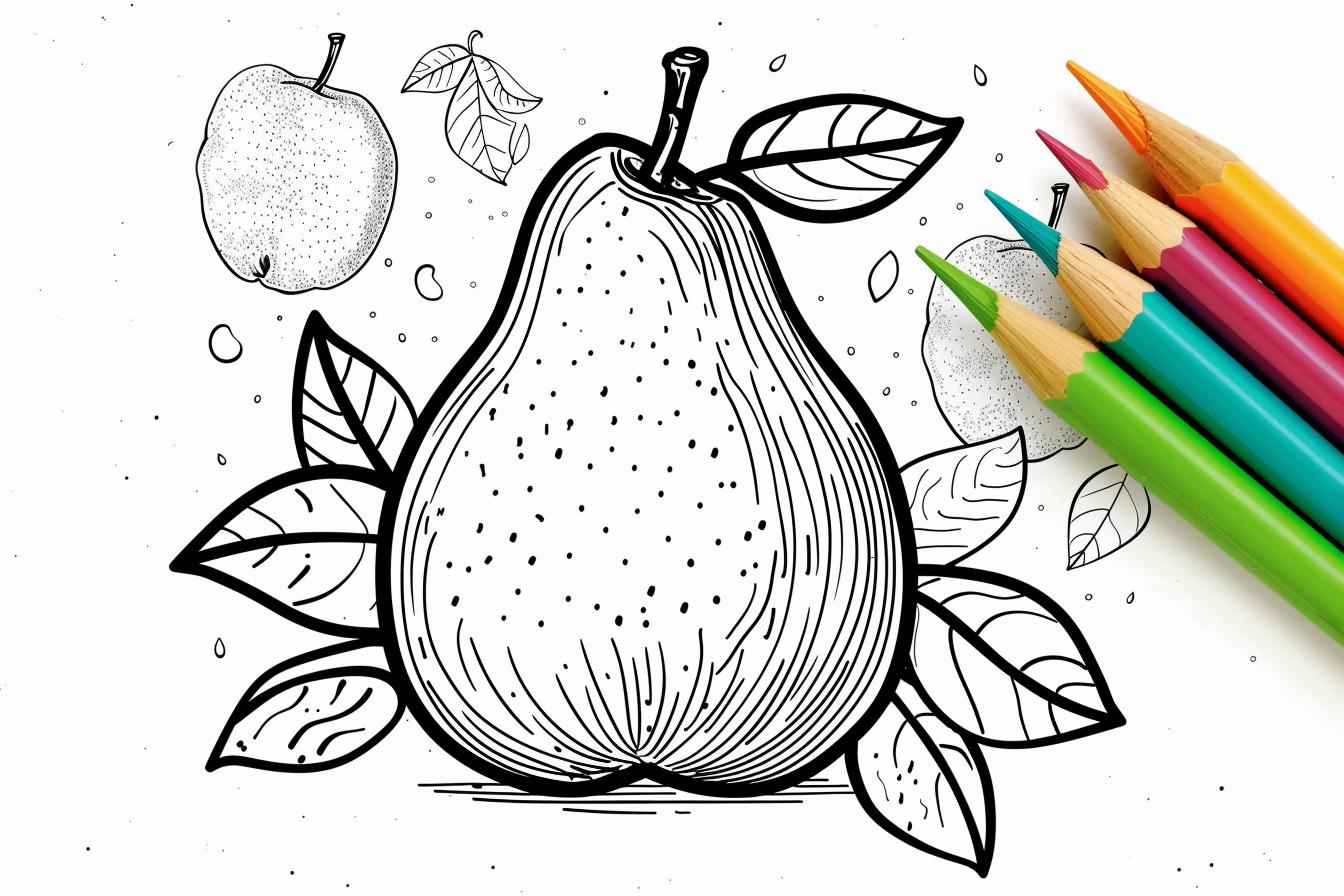 Free Pear Coloring Pages