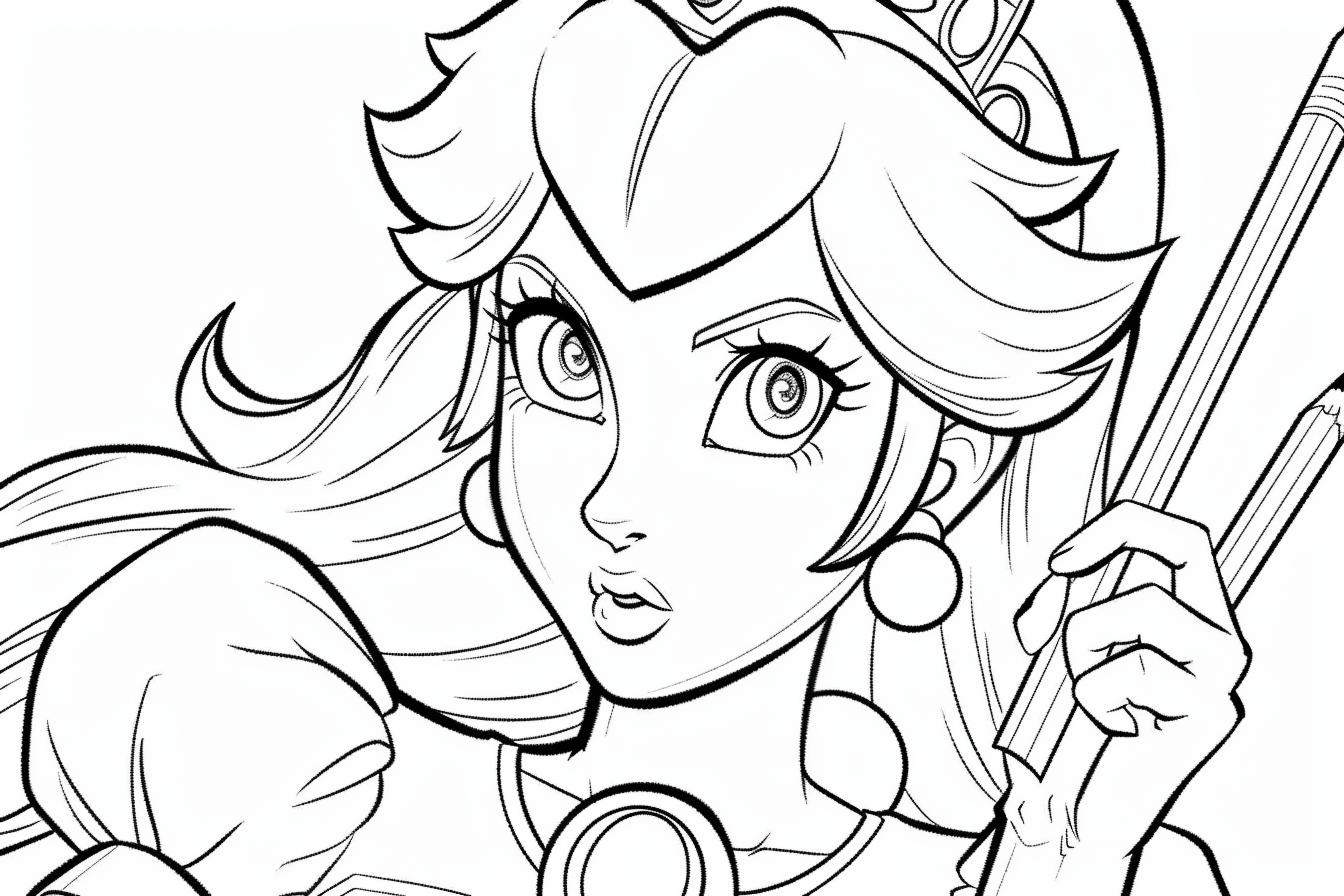 Free Printable PDF Princess Peach Coloring Pages