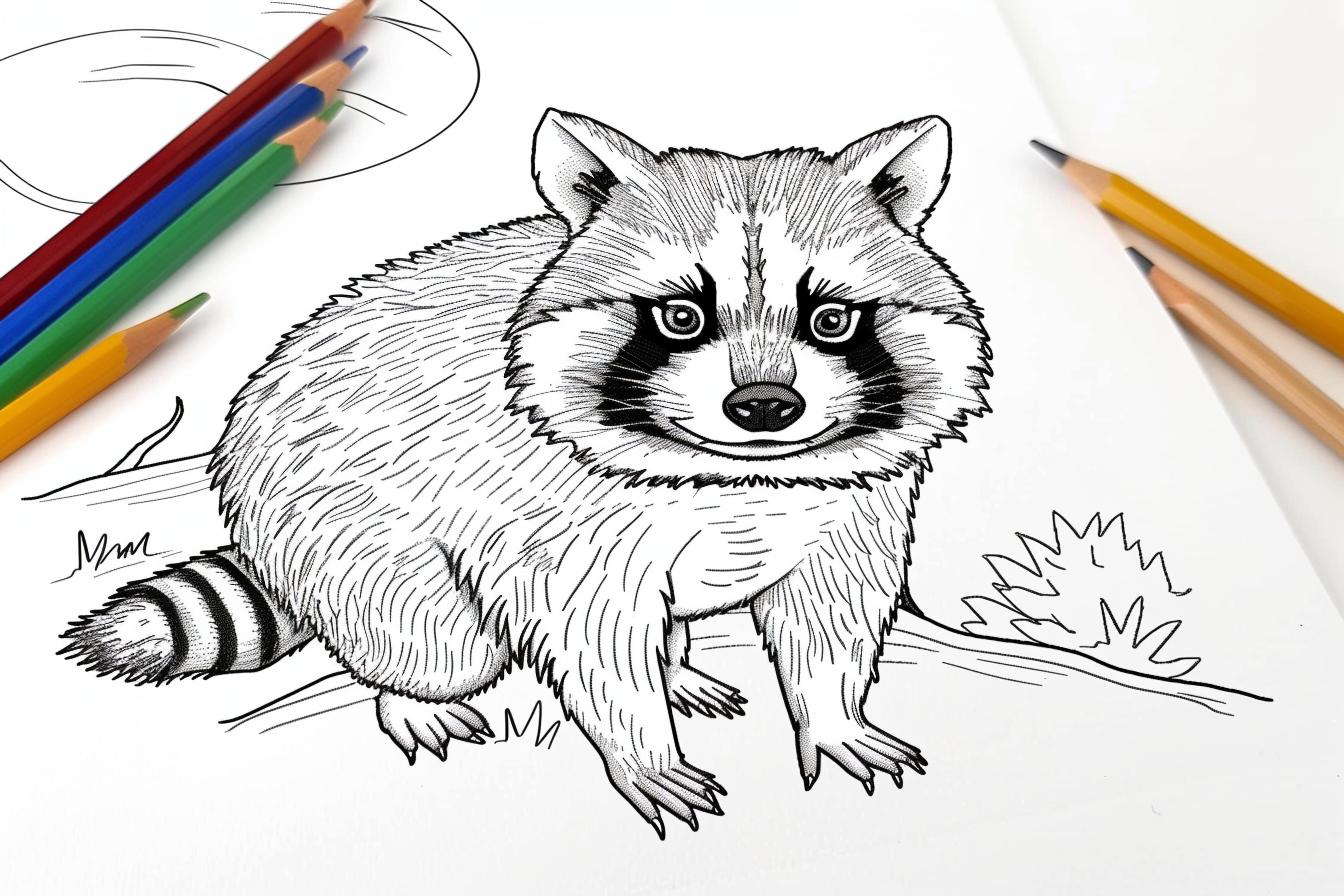 Free Printable PDF Racoon Coloring Pages