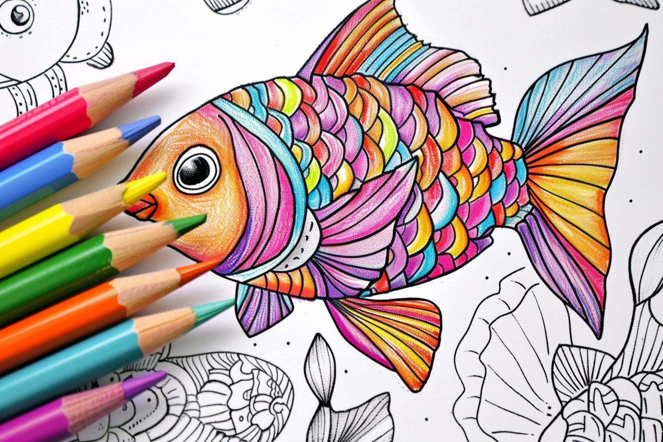 Free Printable PDF Rainbow Fish Coloring Pages