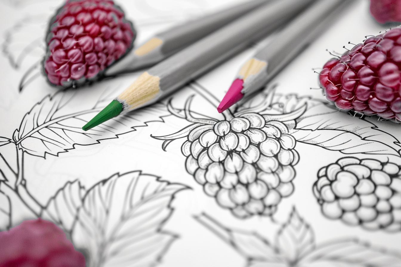 Free Raspberry coloring pages