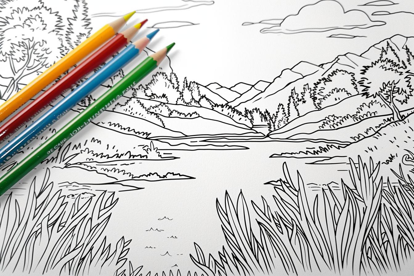 Free Printable PDF River Coloring Pages